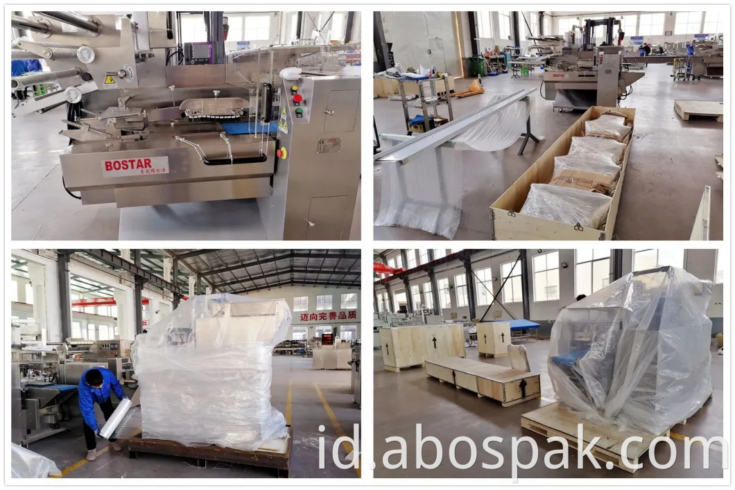 Makanan Pangsit Beku dengan Pallet Tray Automatic Box Motion Gusset Labeling Sealing Packing Wrapping Machinery